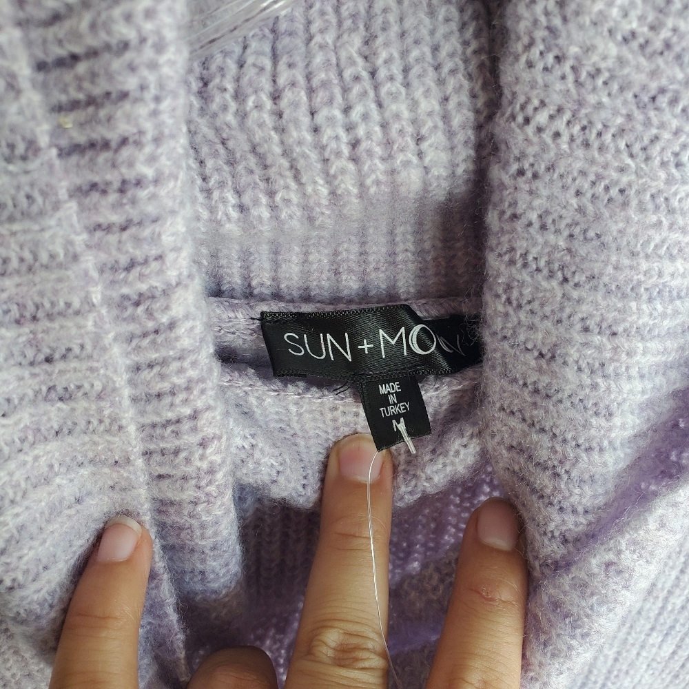 NWT Sun + Moon Boxy Turtleneck Sweater Purple - Picture 4 of 4